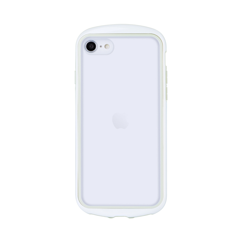 iPhone SE (第3世代)/SE (第2世代)/8 耐衝撃・薄型・背面クリアケース「Duality」 ホワイト (スマホベルト付属)