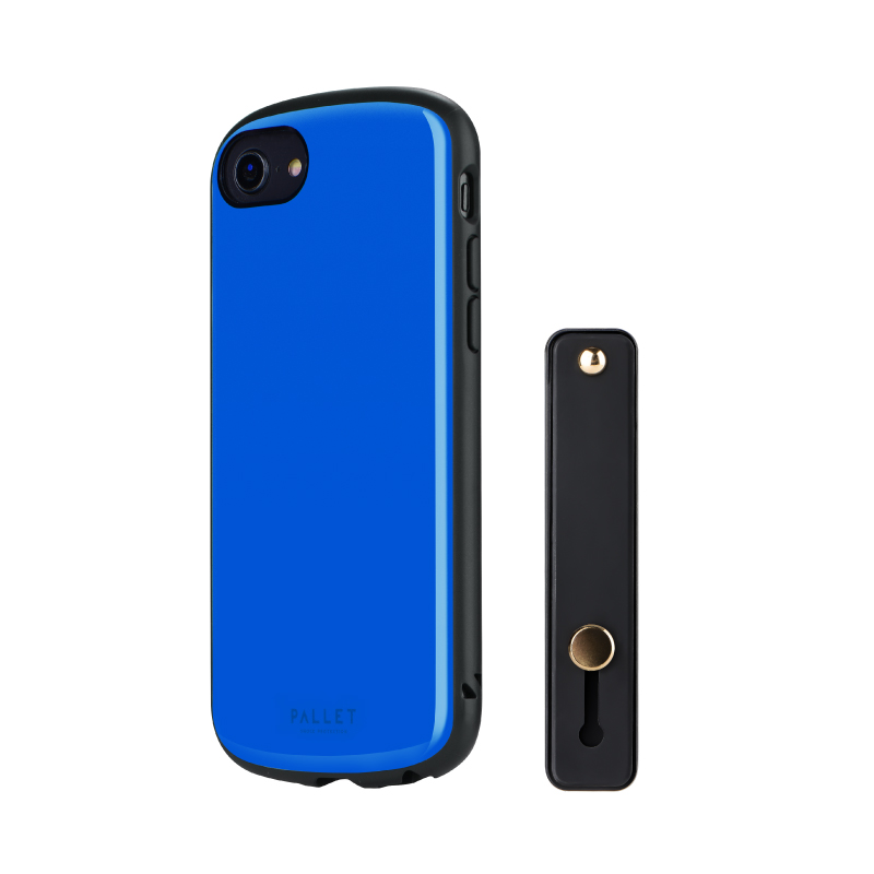 iPhone SE (第3世代)/SE (第2世代)/8/7/6s/6 超軽量・極薄・耐衝撃ハイブリッドケース「PALLET AIR」 ブルー (スマホベルト付属)
