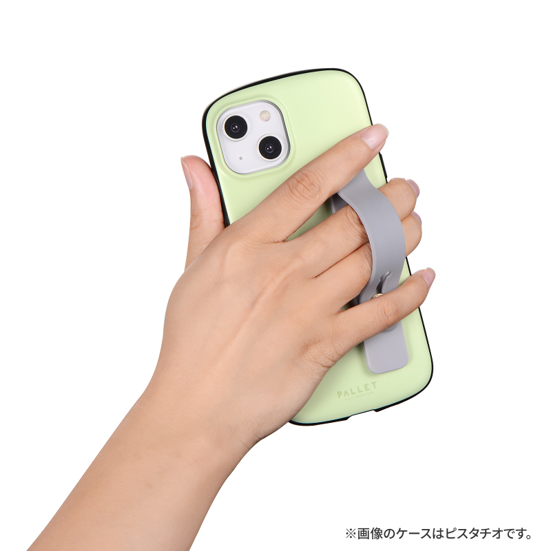 iPhone 14/13 超軽量・極薄・耐衝撃ハイブリッドケース 「PALLET AIR BAND」 ホワイトベージュ (スマホバンド付属)