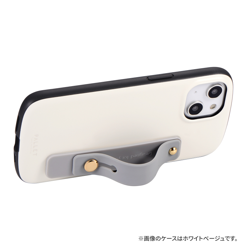 iPhone 14/13 超軽量・極薄・耐衝撃ハイブリッドケース 「PALLET AIR BAND」 ピスタチオ (スマホバンド付属)