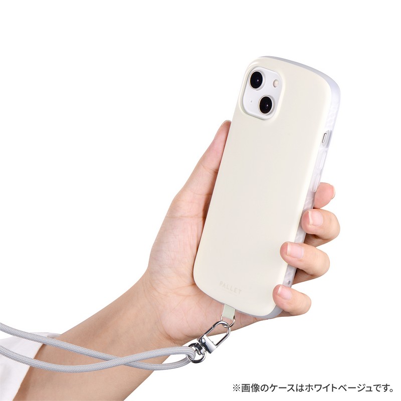 iPhone 14/13 超軽量・極薄・耐衝撃ハイブリッドケース 「PALLET AIR STRAP」 ピスタチオ (ショルダーストラップ付属)