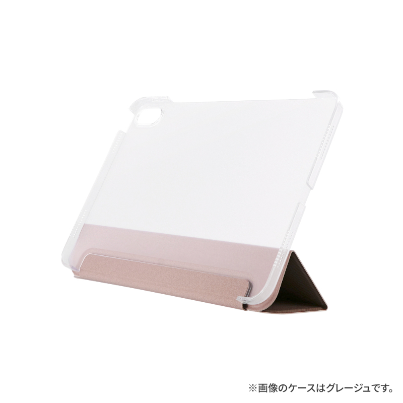 iPad 10.9inch (第10世代) 背面クリアフラップケース「Clear Note」 ダークグレー