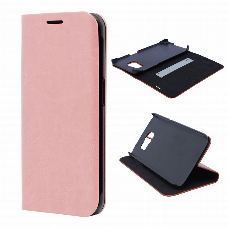 Galaxy S6 edge SC-04G/SCV31 ブックタイプPUレザーケース 「PRIME」 ピンク