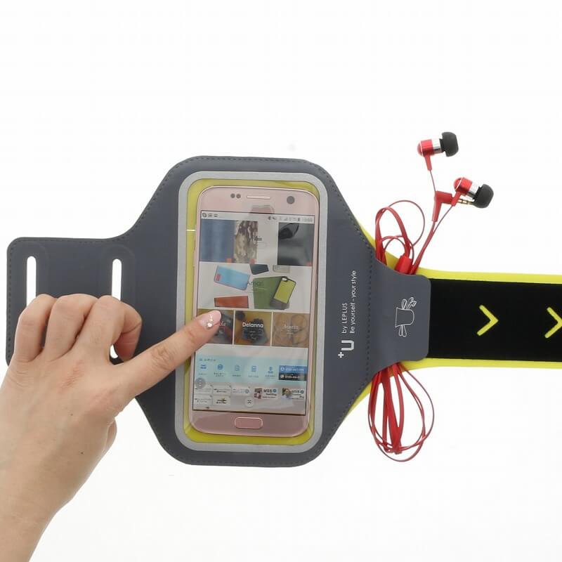 スマートフォン汎用 【+U】Aaron/Armband-Type/スマートフォンケース/ベビーブルー