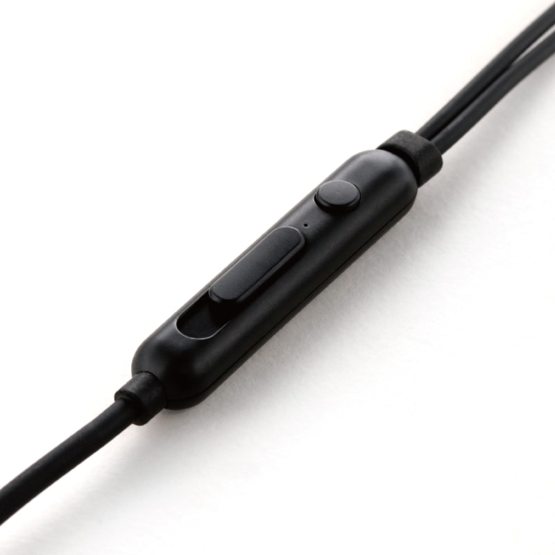 iPhone/スマートフォン イヤフォン(ボリューム/マイク付)「極の音域 METAL(メタル)」ブラック