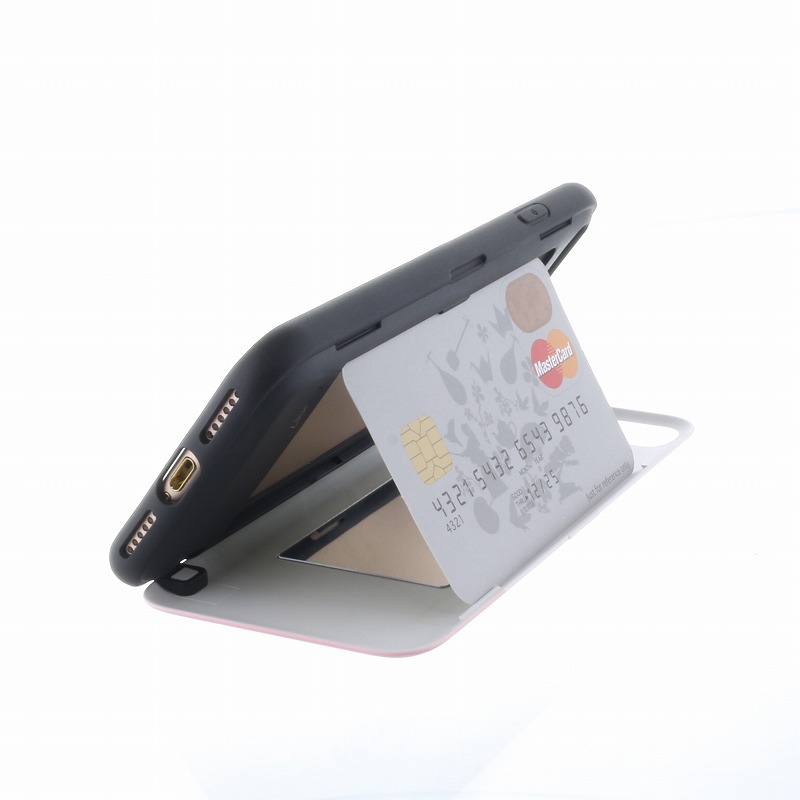 iPhone X【Lucy】ミラー付カード収納ハイブリットケース/C
