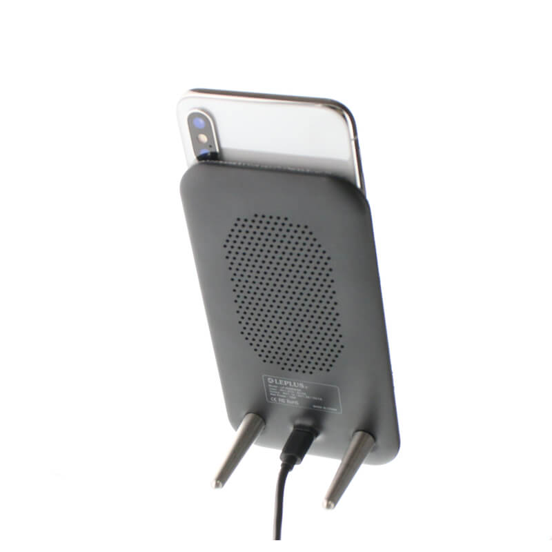 スマートフォン汎用/Qi(チー)ワイヤレス充電器/スタンド/PU/ネイビー