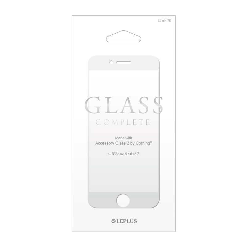 iPhone7/6s/6 ガラスフィルム 「GLASS Complete」 Made with Accessory Glass 2 by Corning(R) ホワイト 0.4mm