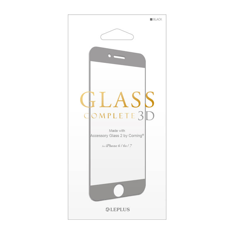 iPhone7/6s/6 ガラスフィルム 「GLASS Complete 3D」 Made with Accessory Glass 2 by Corning(R) ブラック 0.4mm