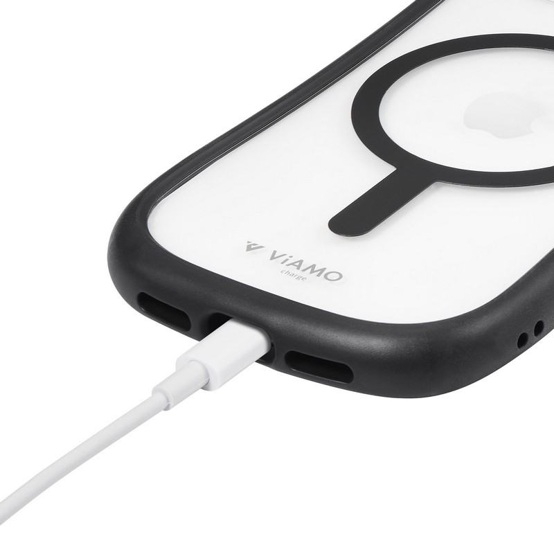 iPhone 15/iPhone 14 高速充電対応・耐傷・耐衝撃ハイブリッドケース 「ViAMO charge」 ライトブラック
