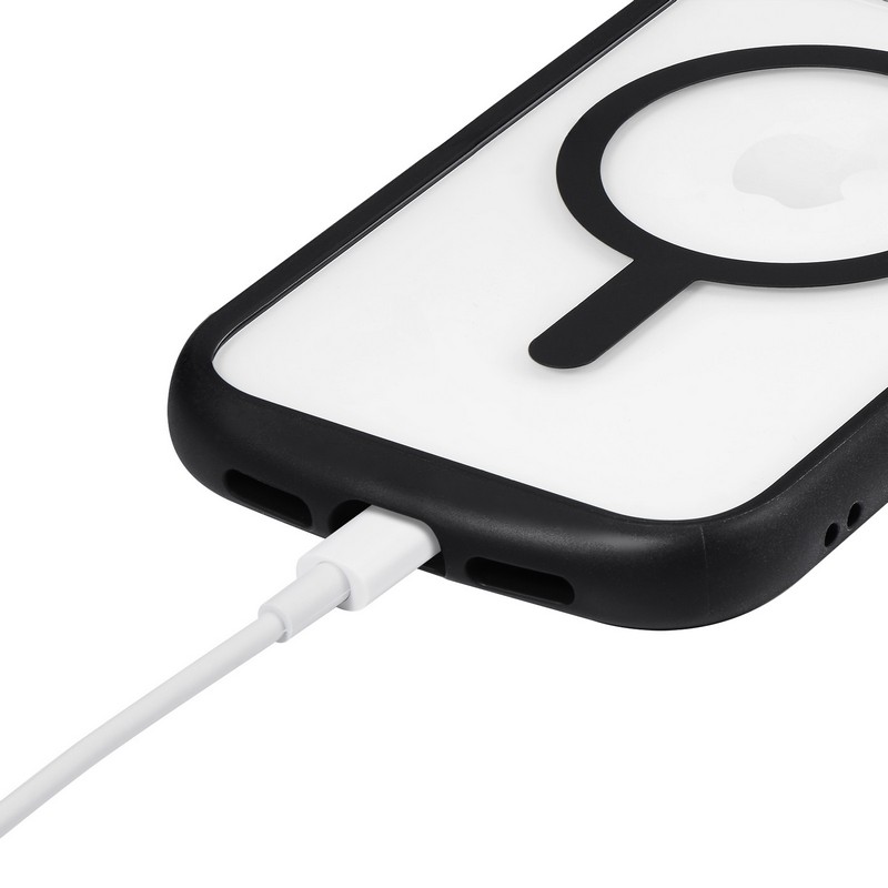 iPhone 15/iPhone 14 高速充電対応・耐衝撃ハイブリッドケース 「Cleary charge」 ブラック