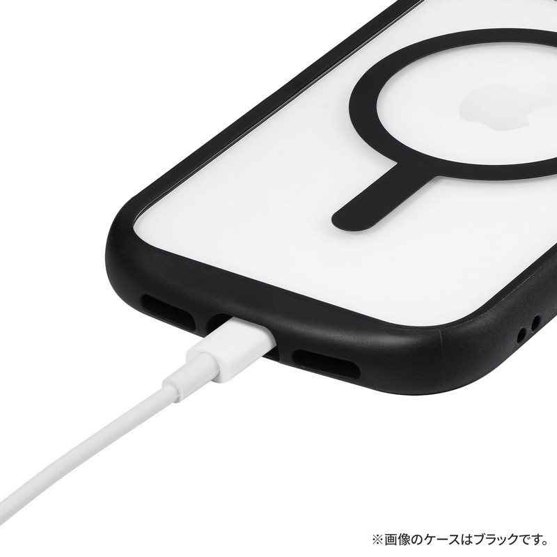 iPhone 15/iPhone 14 高速充電対応・耐衝撃ハイブリッドケース 「Cleary charge」 ミッドナイト
