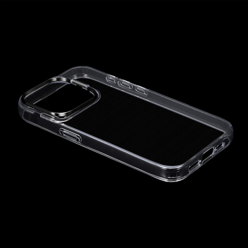iPhone 15 Pro スタンド搭載ハイブリッドケース 「UTILO Cam Stand」 ブラック