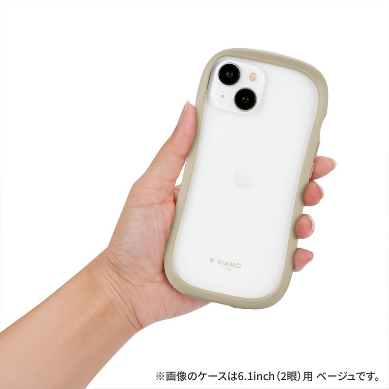 iPhone 15 Pro 耐傷・耐衝撃ハイブリッドケース 「ViAMO freely」 ライトグレー