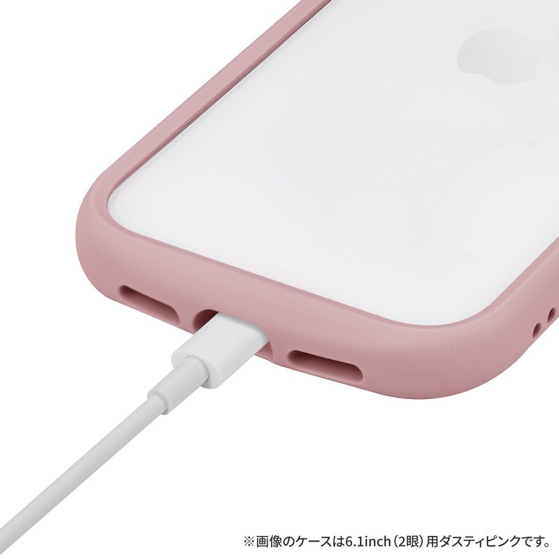 iPhone 15 Pro 耐衝撃ハイブリッドケース 「Cleary」 ダークグレー