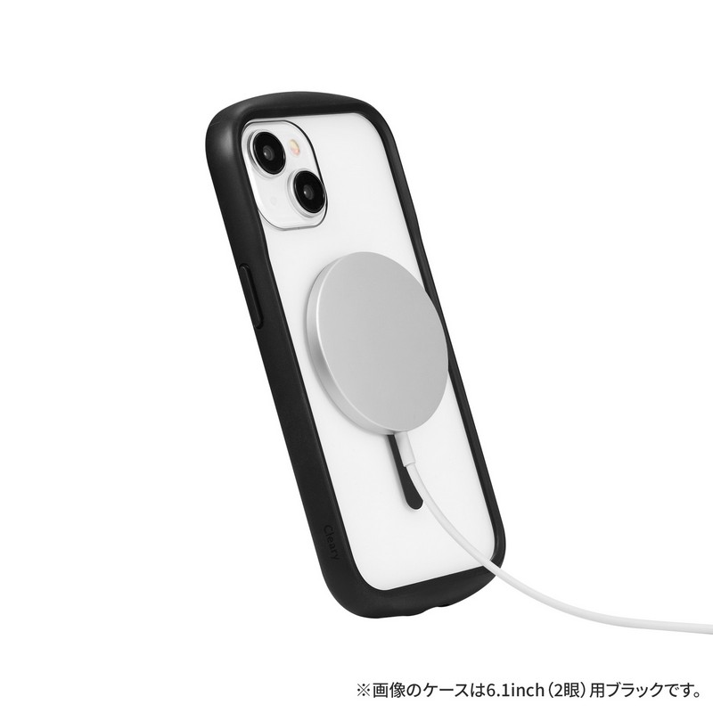 iPhone 15 Pro 高速充電対応・耐衝撃ハイブリッドケース 「Cleary charge」 ブラック