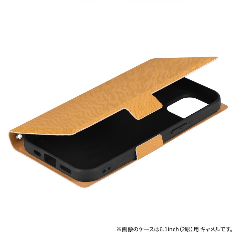 iPhone 15 Pro 薄型・軽量PUレザー手帳ケース 「BOOK SLIM＆LITE」 ブラック