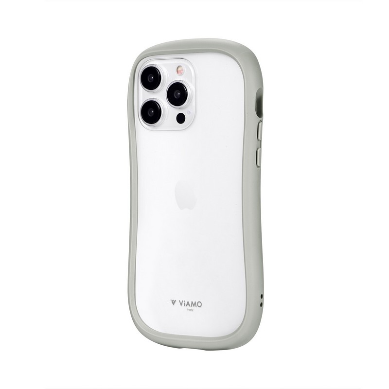 iPhone 15 Pro Max 耐傷・耐衝撃ハイブリッドケース 「ViAMO freely」 ライトグレー