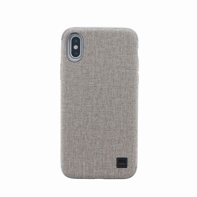 iPhone XS/iPhone X シェル型ケース/メタルソフトPU/Glacier Luxe Kanvas/Pewter（Beige）
