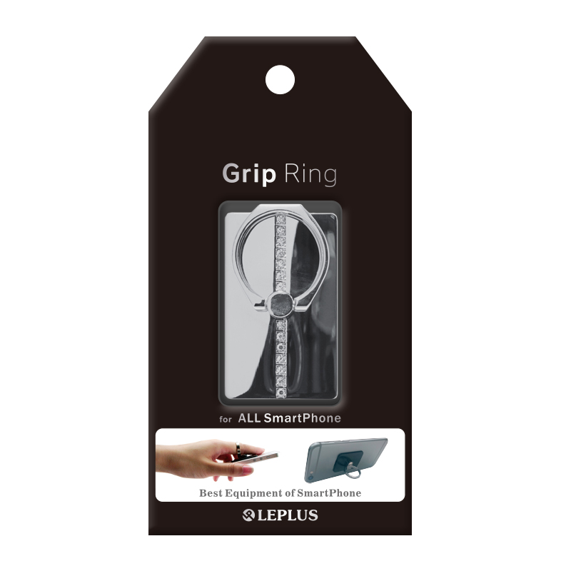 スマートフォンリング 「Grip Ring」 【Rhinestone】 シルバー