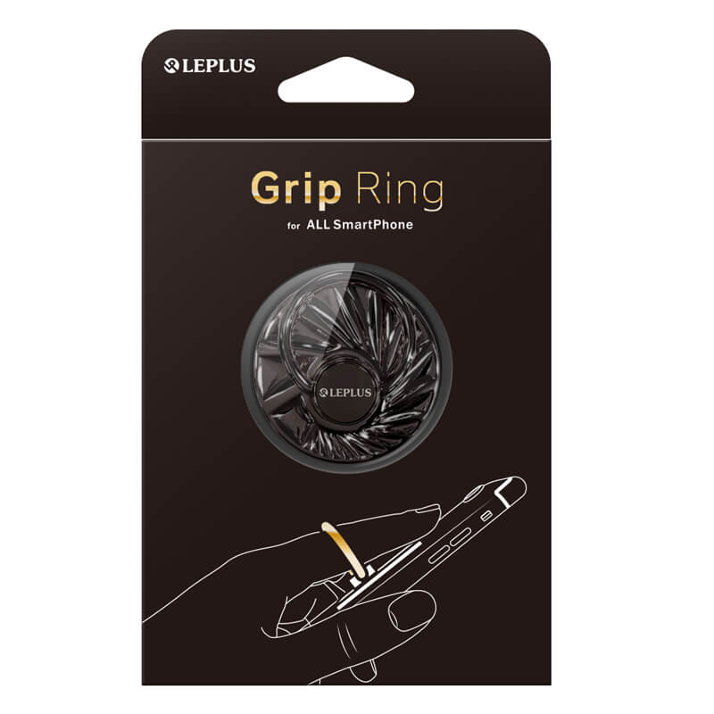 スマートフォン(汎用) スマートフォンリング 「Grip Ring」 【Hub】  ブラック