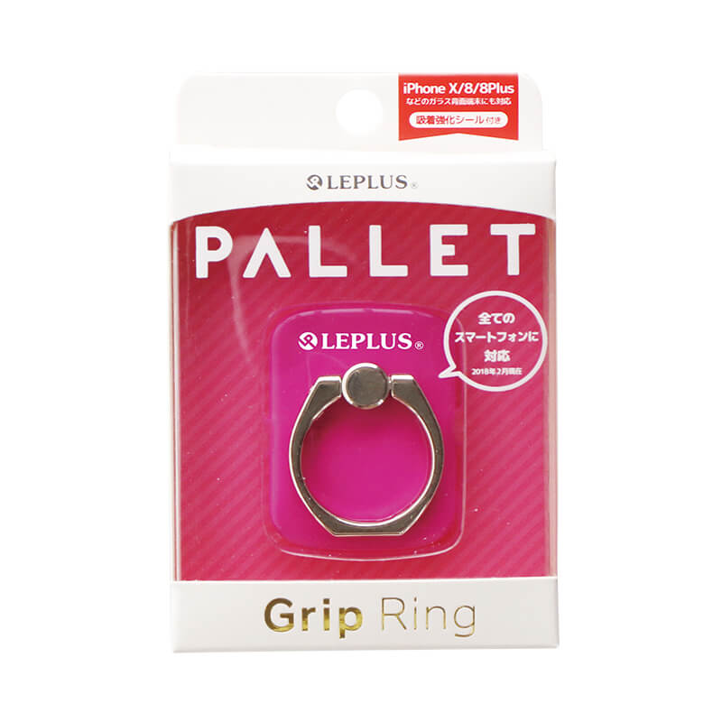 スマートフォン（汎用） スマートフォンリング 「Grip Ring/PALLET」 ホットピンク