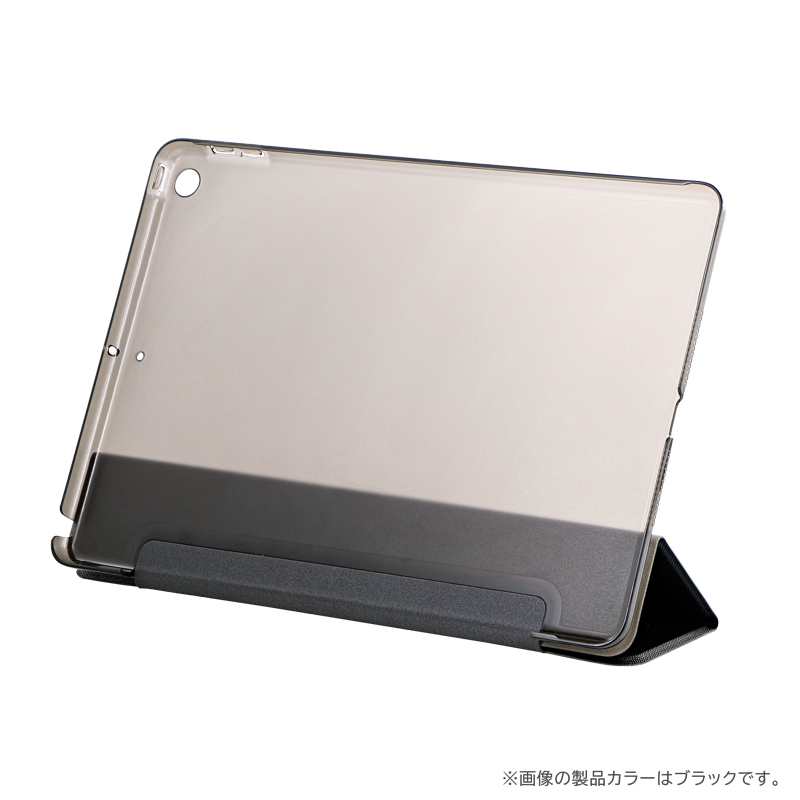 iPad 10.2inch (第9世代/第8世代/第7世代) 背面クリアフラップケース「Clear Note」 グレー