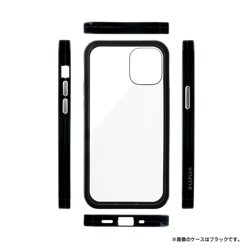 iPhone 12 mini ガラスハイブリッドケース「SHELL GLASS Color」 ブラック