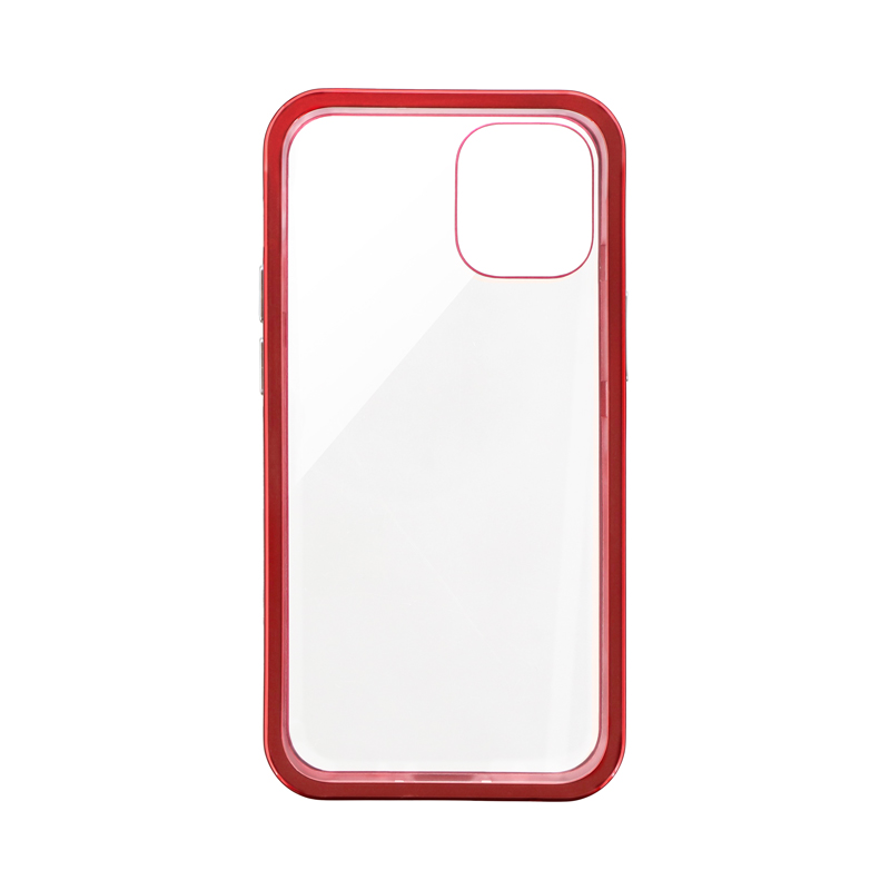 iPhone 12 mini ガラスハイブリッドケース「SHELL GLASS Color」 レッド