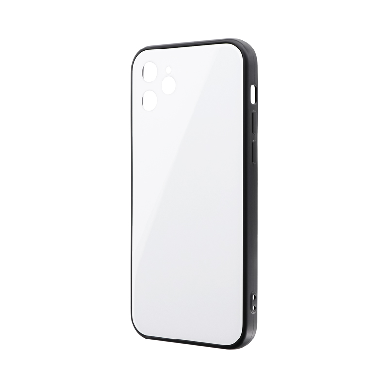 iPhone 12 背面フラットガラスケース「SHELL GLASS Flat」 ホワイト