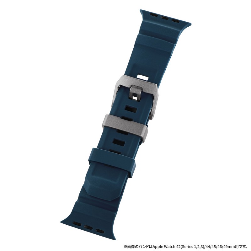 Apple Watch 38/40/41/42mm バンド 「CORVIN」 タフラバーバンド ネイビー