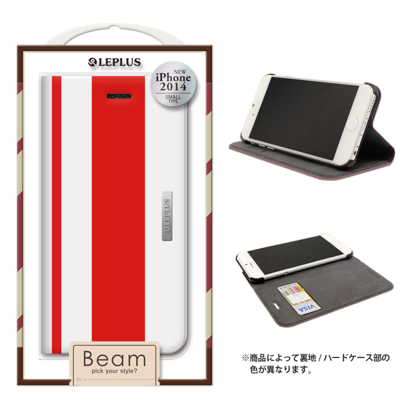 iPhone 6_6S [BEAM] デザインPUレザーカバー　レッド