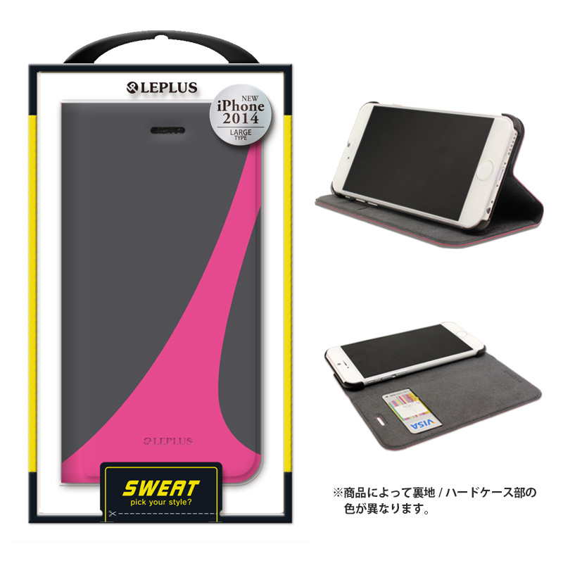 iPhone 6 Plus [SWEAT] デザインPUレザーカバー ピンク