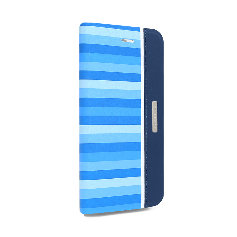 □iPhone 6 Plus/6s Plus [KANADE] デザインPUレザーカバー ブルー