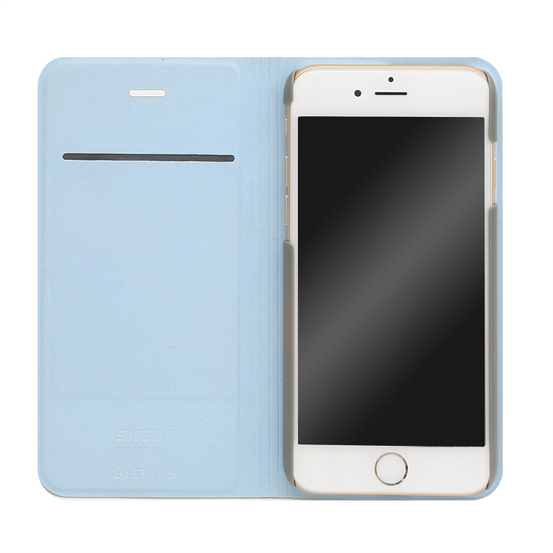 □iPhone 6 Plus/6s Plus [SWEAT] デザインPUレザーカバー ブルー