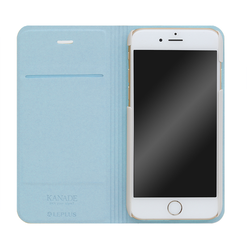 □iPhone 6/6s [KANADE] デザインPUレザーカバー ブルー