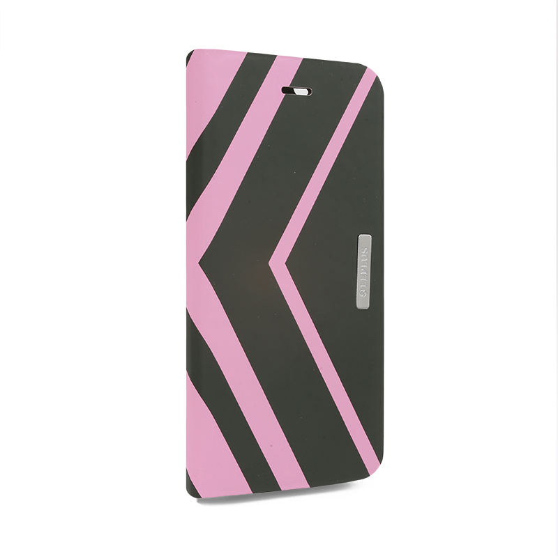 □iPhone 6/6s [ARROW] デザインPUレザーカバー ピンク