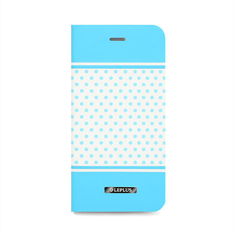 □iPhone 6/6s [DOT] デザインPUレザーカバー ブルー