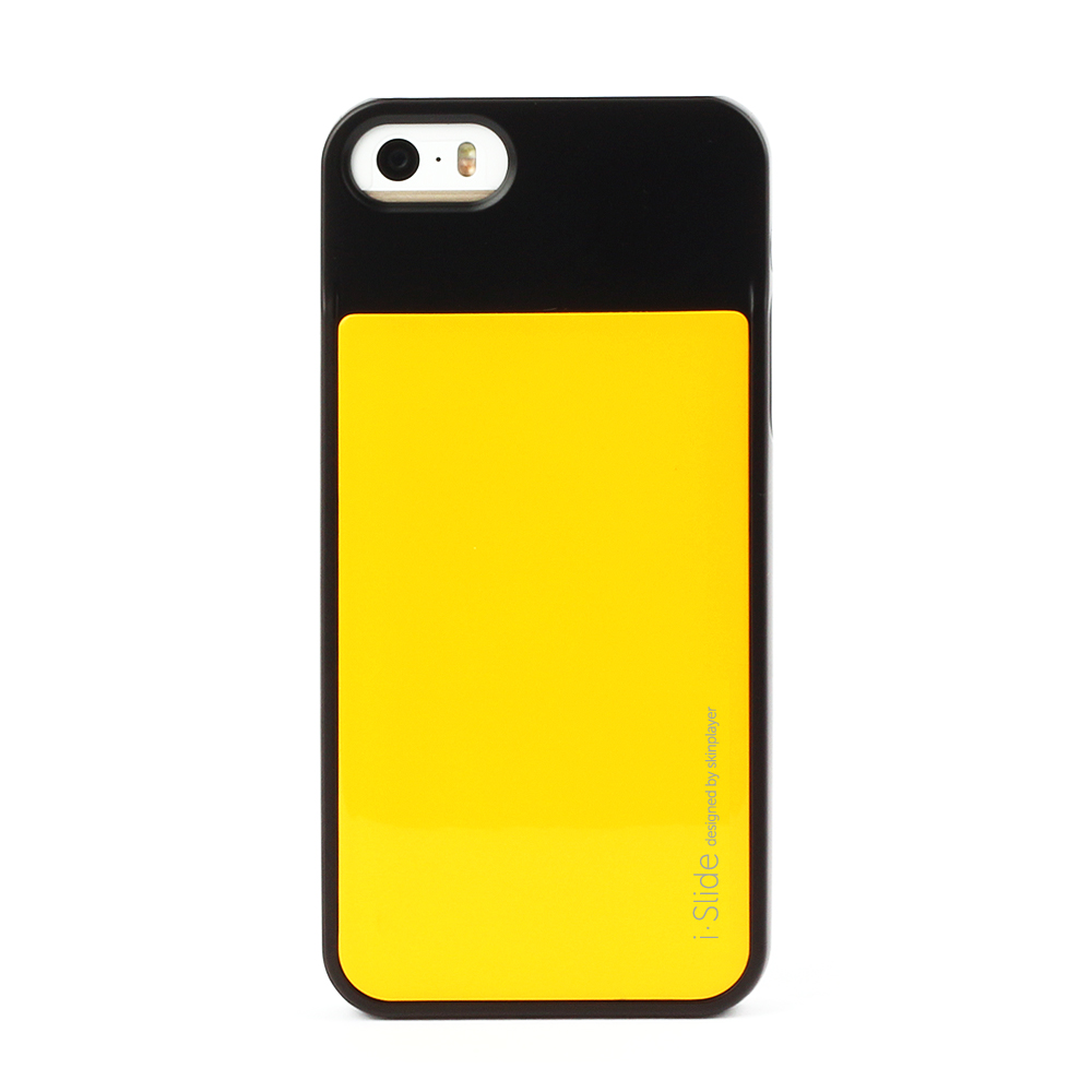 iPhone 5/5s対応 カード収納薄型ケース iSlide Black + Yellow