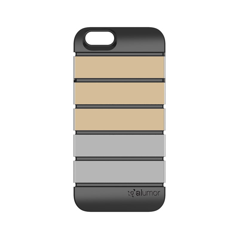 iPhone 6_6S [Alumor] ウレタン&アルミケース Gold / Silver