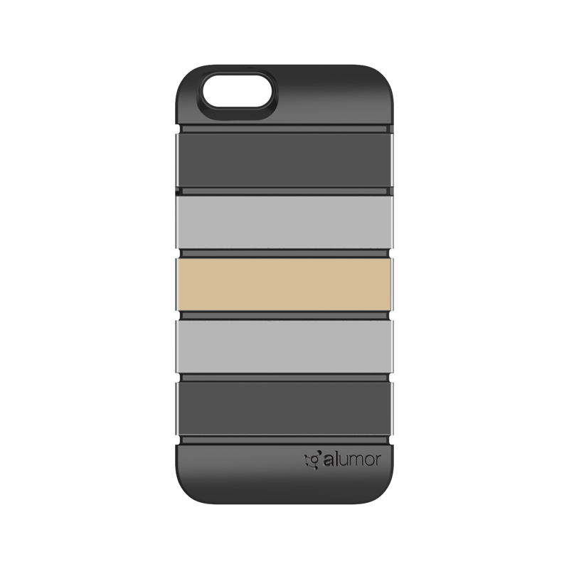 iPhone 6_6S [Alumor] ウレタン&アルミケース Titanium / Silver