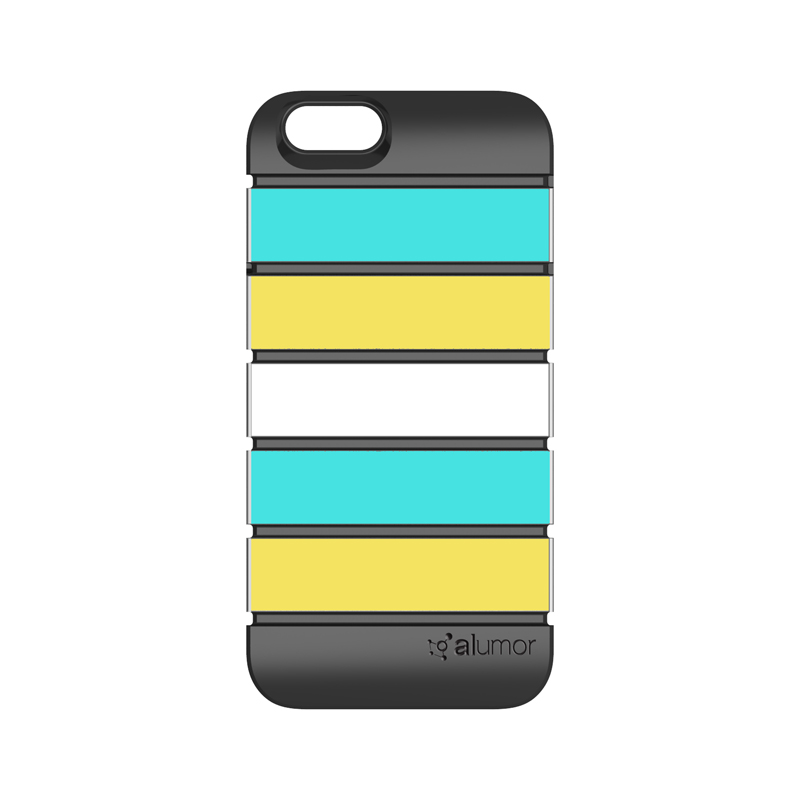 iPhone 6_6S [Alumor] ウレタン&アルミケース Mint / Light Yellow