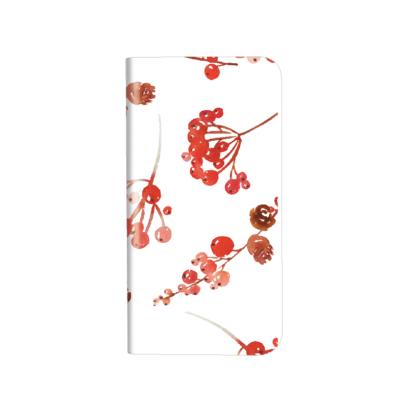 らくらくスマートフォン4 F-04J 薄型デザインPUレザーケース「Design+」 Flower さくらんぼ