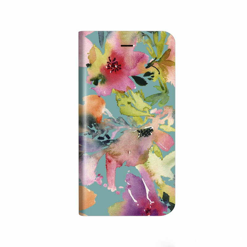 iPhone 8/7 薄型デザインPUレザーケース「Design+」 Flower カラフル