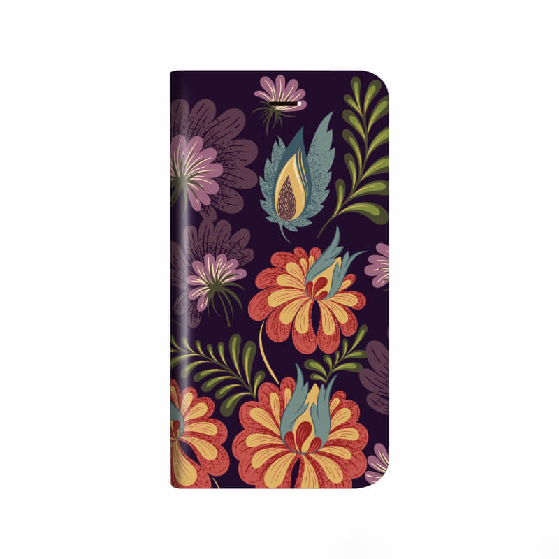 iPhone 8/7 薄型デザインPUレザーケース「Design+」 Flower アート