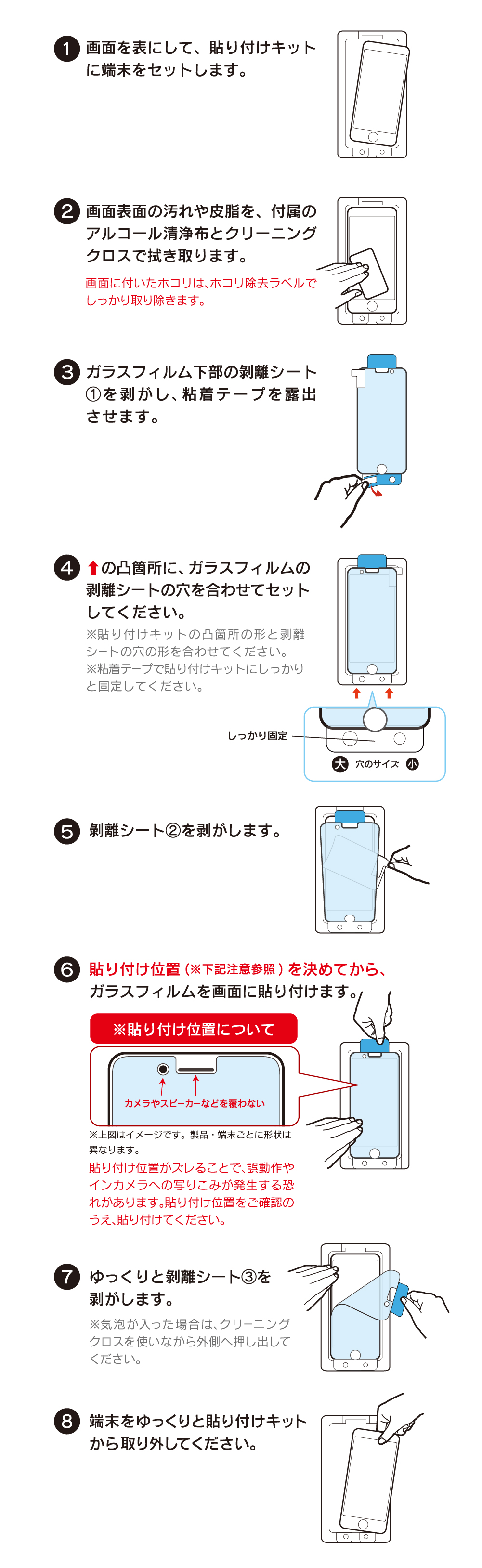 スタンダード/角割れしないタイプ 貼り付けキット使い方