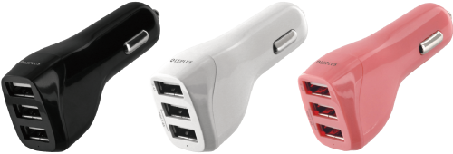 スマートフォン(汎用) DC充電器 USB3ポート充電器 最大出力4.8A 全３色