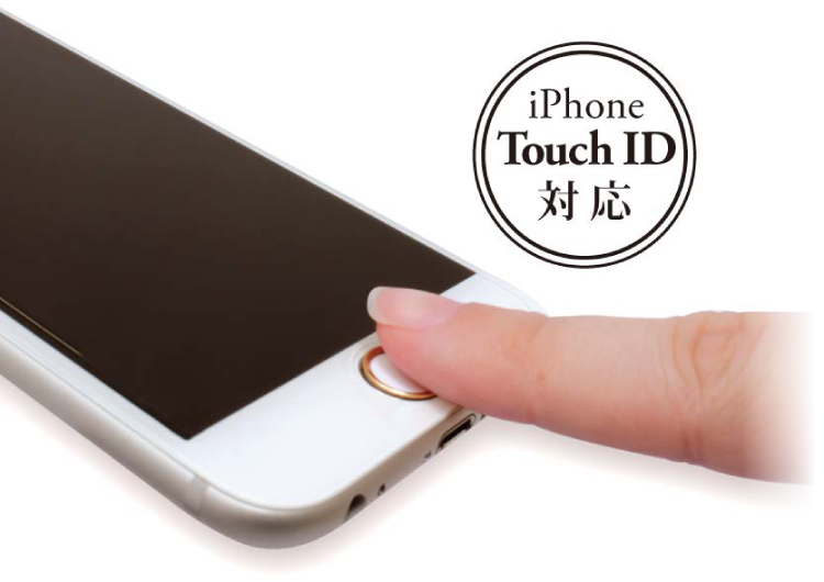 iPhone/iPad 指紋認証対応ホームボタン「Rich Touch」【薄型タイプ】 装着イメージ
