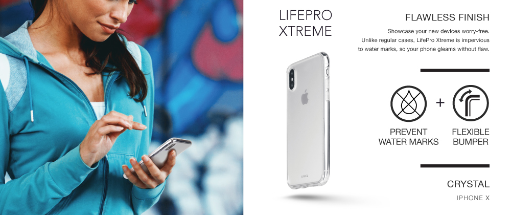 iPhone X/シェル型ケース/耐衝撃/Life Pro Xtreme/Crystal