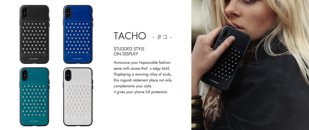 iPhone X/シェル型ケース/スタッズ/Tacho Collection